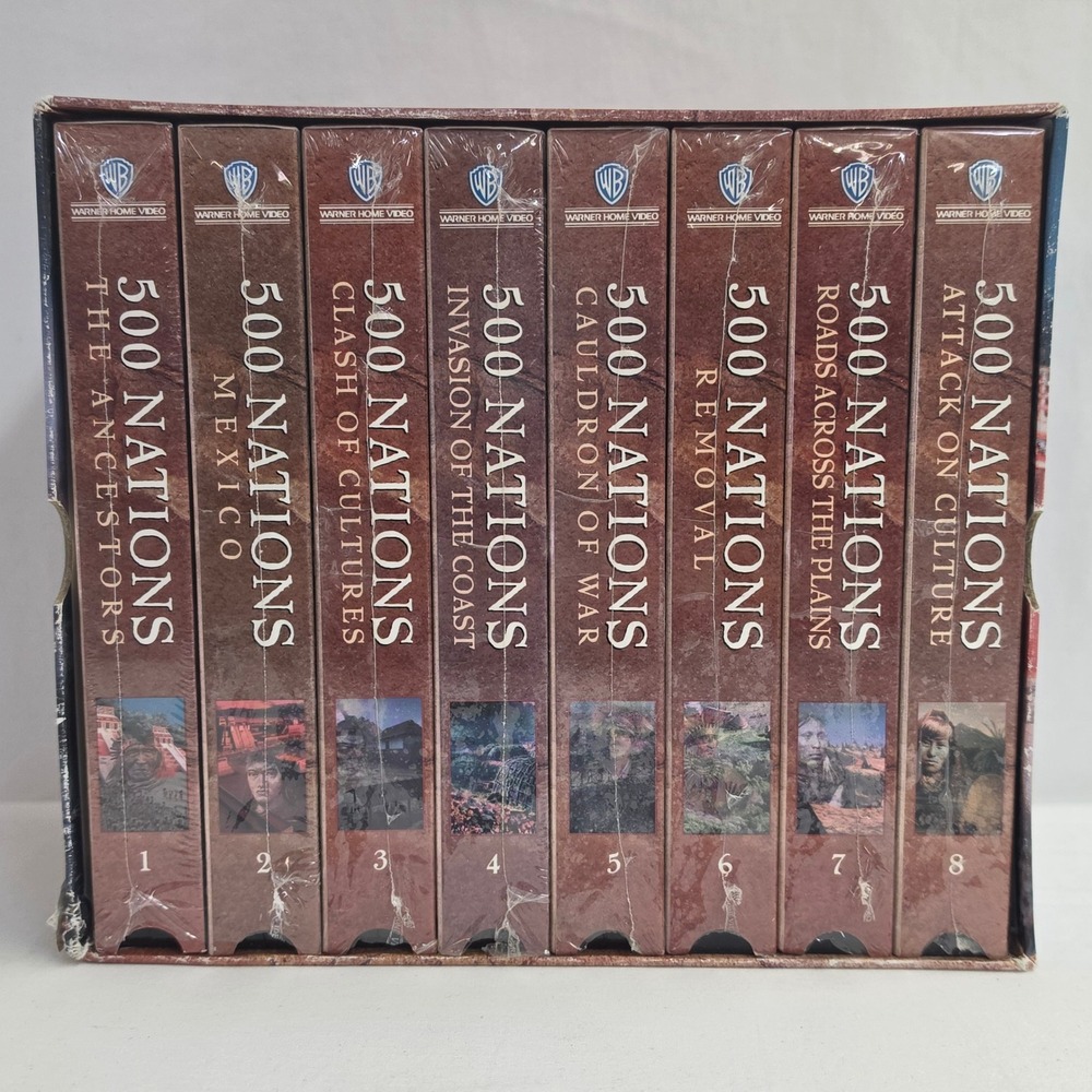 500 Nations VHS Box Set Kevin Costner Native American History 8-Pack Warner Home